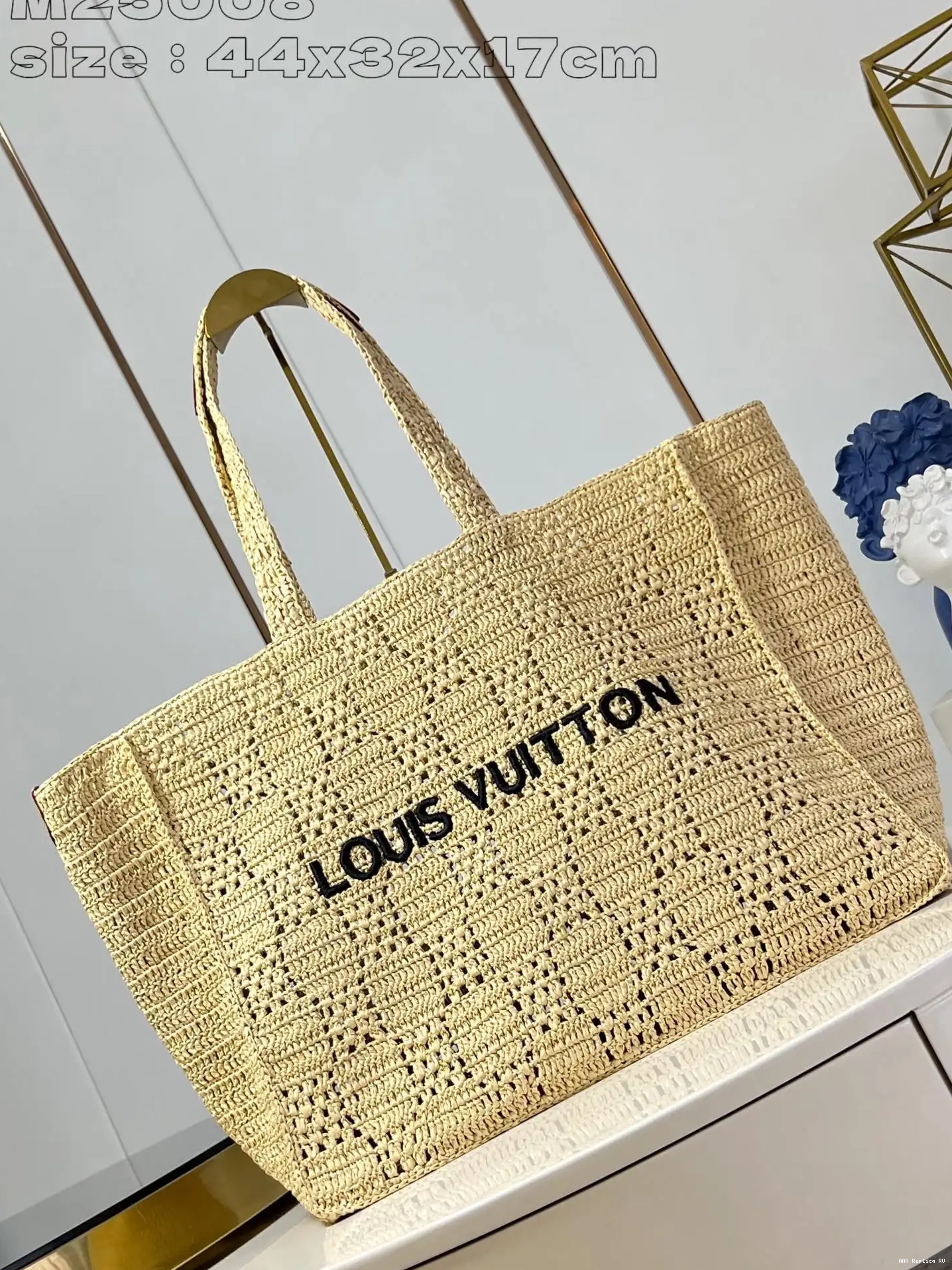 Aaa replica ru Tote LOUIS Summer Shopper MM-44*32*17CM VUITTON 0527
